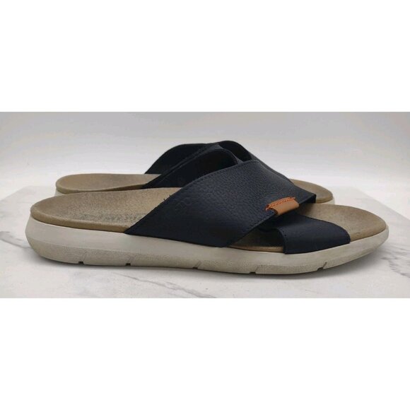 MEPHISTO Conrad Mens Size EU 43 US 1 1 Blue Leather Slide Flat Sandals main image 9
